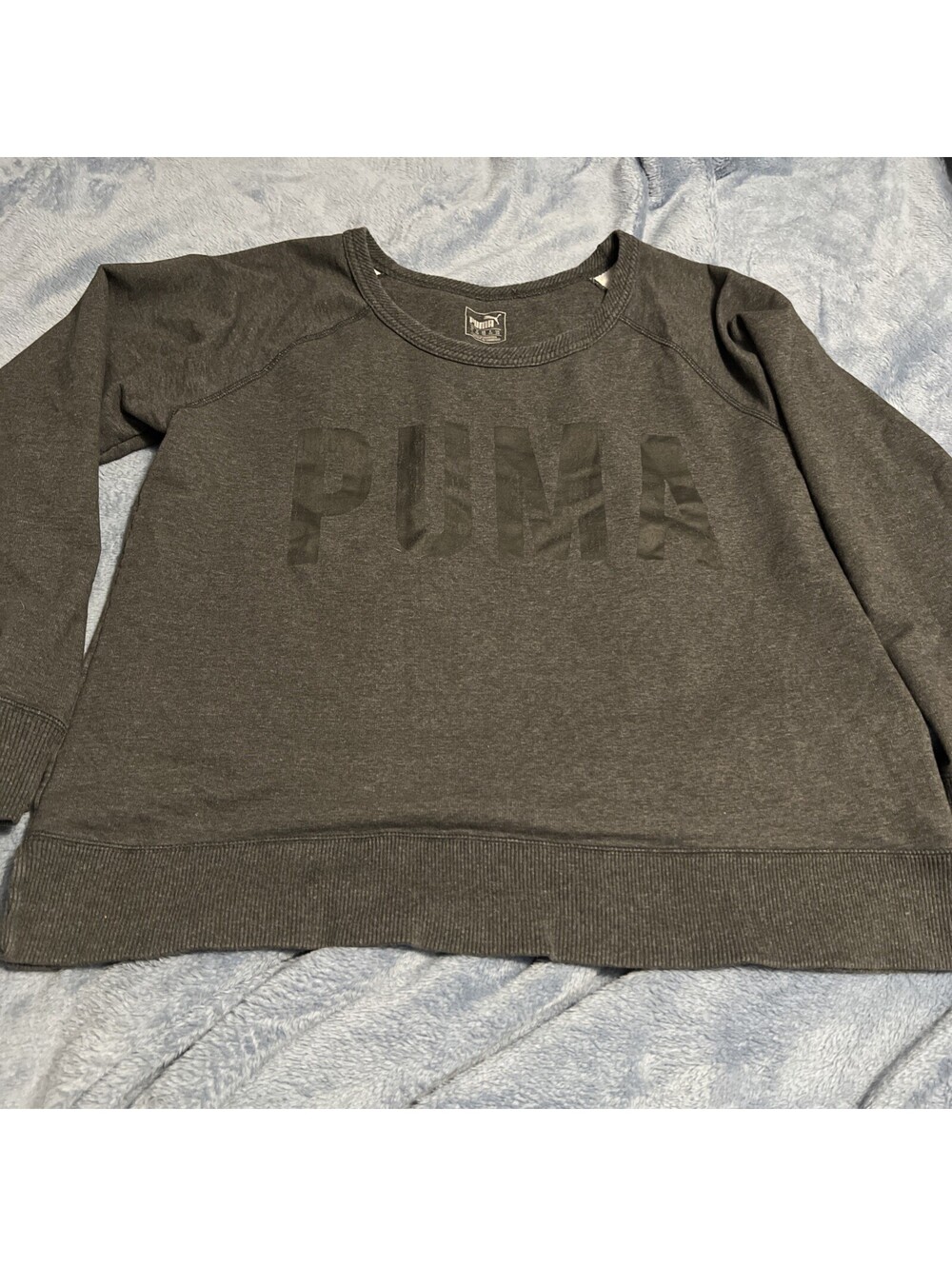 Puma Woman's Dark grey light weight SweatShirt Pullover Top XL Dry Cell